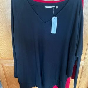 Women's Black V-Neck Top